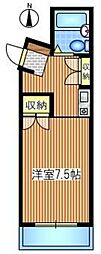 プレズ狭山 ワンルームの間取図画像