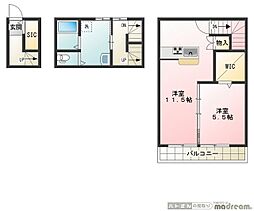JR中央線 三鷹駅 徒歩14分の賃貸アパート 3階1LDKの間取り