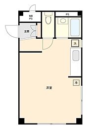 イクセルシャーT 1階ワンルームの間取り