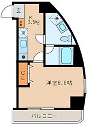 グランパパス 1階1Kの間取り
