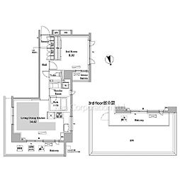 パークアクシス代官山 5階1LDKの間取り