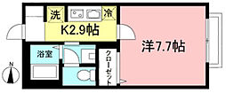 フローラル・アルス 1Kの間取図画像