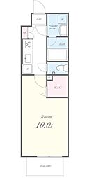 NresidenceSUMIYOSHI 1Kの間取図画像