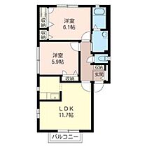 フェリーチェＢ 00101 ｜ 茨城県桜川市御領３丁目37（賃貸アパート2LDK・1階・54.70㎡） その2