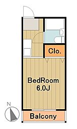 京王相模原線 京王永山駅 徒歩10分の賃貸マンション 1階1Kの間取り