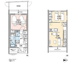 ミュージションテラス鳩ヶ谷 2LDKの間取図画像
