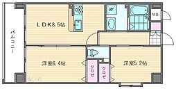 ラファセエスティーロ箱崎駅前 2LDKの間取図画像