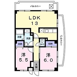 グレースさがみ野 2LDKの間取図画像
