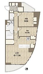 プラウド渋谷東 2LDKの間取図画像