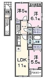 ブリッサ パラシオ 2階3LDKの間取り