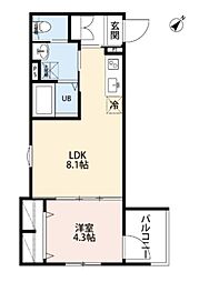 Cullinan Neko 1LDKの間取図画像