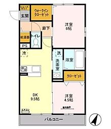 ピラタス10 2DKの間取図画像