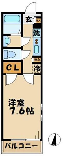 クレイノMIRAI（56138） 104｜東京都八王子市南大沢２丁目(賃貸マンション1K・1階・23.60㎡)の写真 その2