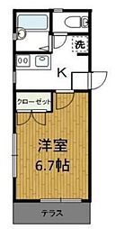 ヴィエント高輪 1Kの間取図画像
