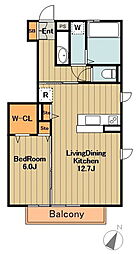 セレーナ 1階1LDKの間取り