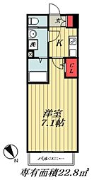 Nステージ西船橋2 1Kの間取図画像
