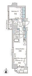 ParkAxis錦糸町WEST 2DKの間取図画像