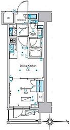 ルフォンプログレ浅草入谷 4階1DKの間取り