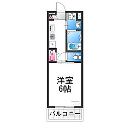 メビウス三宝レジデンス 1Kの間取図画像