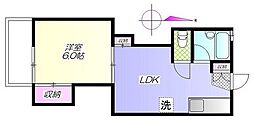 コーポスズキ 1LDKの間取図画像