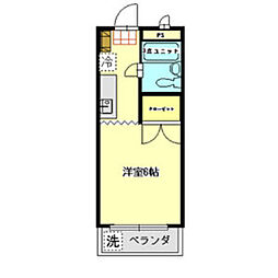 グランドール 1Kの間取図画像