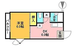 メゾン青山 1DKの間取図画像