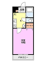 ヒルズ道玄坂 1Kの間取図画像