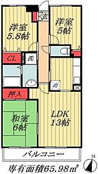 エムズアーク 3LDKの間取図画像