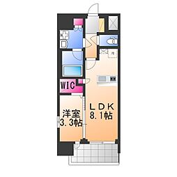 スプランディッド堺東DUE 1LDKの間取図画像
