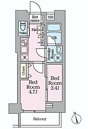 HYs桜橋MIRAIS 6階2Kの間取り