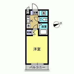 Mt,Fきしゃば 1Kの間取図画像