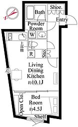 エディット大森 2階1LDKの間取り