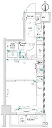 アンベリールマーロ北綾瀬2 1DKの間取図画像