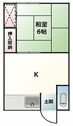 平井荘 1Kの間取図画像