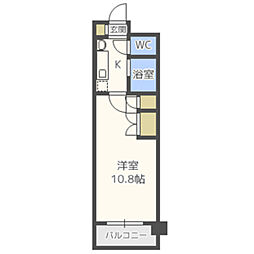 大産鳥飼マンションA 1Kの間取図画像