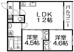 ブルーベル・フェアリー・カーム・ミスティーク・シーナリー 2LDKの間取図画像