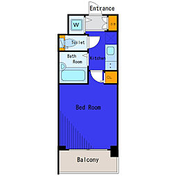 JR山手線 五反田駅 徒歩5分の賃貸マンション 9階1Kの間取り