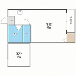 ロイヤルハイツ博多駅東 ワンルームの間取図画像