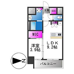 エステムコート大阪オリエンス 1LDKの間取図画像