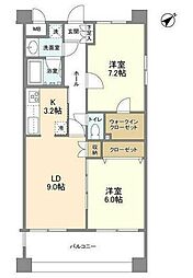 サンハイム鶴見B 2LDKの間取図画像