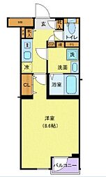 東武東上線 東武練馬駅 徒歩4分の賃貸マンション 2階1Kの間取り
