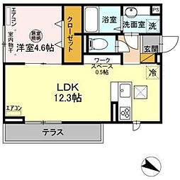 AXIS南流山 1階1LDKの間取り