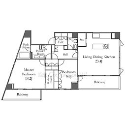 オーパスレジデンス恵比寿 2LDKの間取図画像
