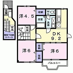 キングスコートA 3DKの間取図画像