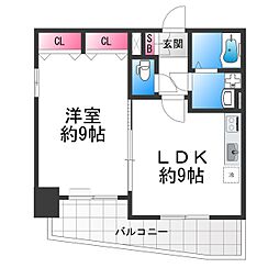 シティーコート堺駅前ロータリー 1LDKの間取図画像