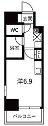 アンセラジオ新越谷 ワンルームの間取図画像
