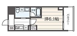 クレヴィスタ坂東橋III 1Kの間取図画像