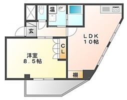 クレシアコート 1LDKの間取図画像