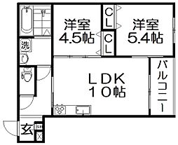 ブルーベル・フェアリー・カーム・ミスティーク・シーナリー 2LDKの間取図画像