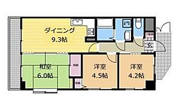 グランパーク京王橋本 2階3DKの間取り